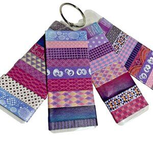 Washi Tapes on Sample Card 8 Purple Color Various Patterns u 3 Ft Plus Ea Tape